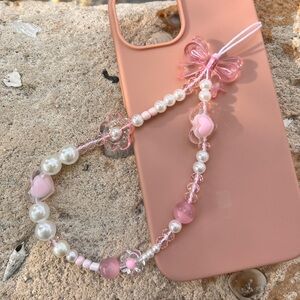 Pink Bow Phone Strap